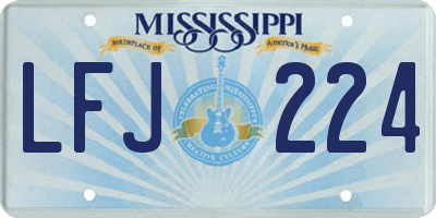 MS license plate LFJ224