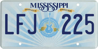 MS license plate LFJ225