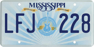 MS license plate LFJ228