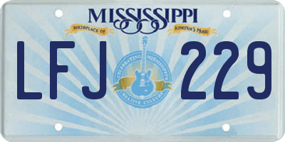 MS license plate LFJ229
