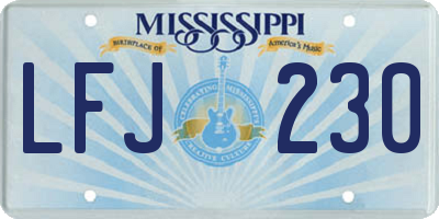 MS license plate LFJ230