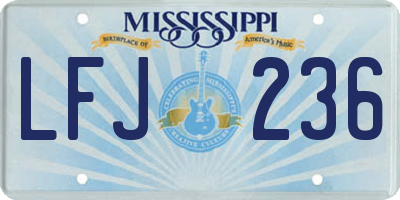 MS license plate LFJ236