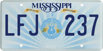 MS license plate LFJ237