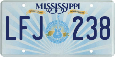 MS license plate LFJ238