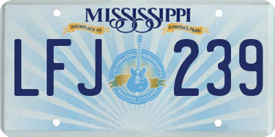 MS license plate LFJ239