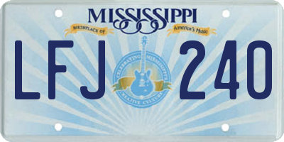 MS license plate LFJ240