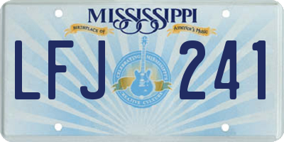 MS license plate LFJ241