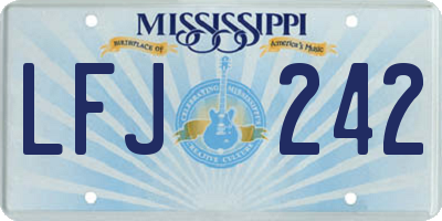 MS license plate LFJ242