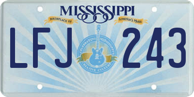 MS license plate LFJ243