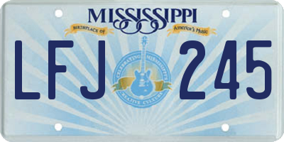 MS license plate LFJ245
