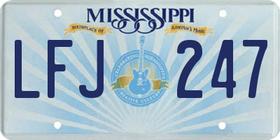 MS license plate LFJ247
