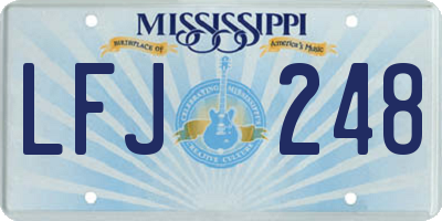 MS license plate LFJ248