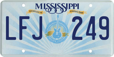 MS license plate LFJ249