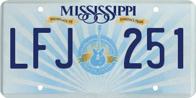 MS license plate LFJ251