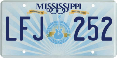 MS license plate LFJ252