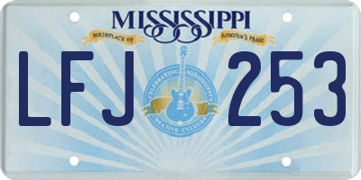 MS license plate LFJ253