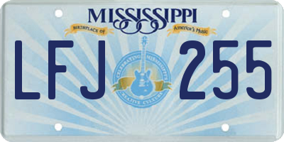 MS license plate LFJ255