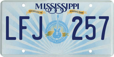 MS license plate LFJ257