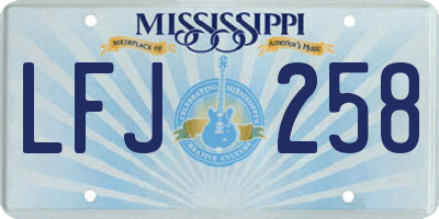 MS license plate LFJ258