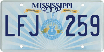 MS license plate LFJ259