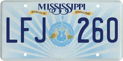 MS license plate LFJ260