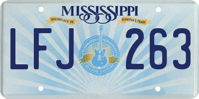 MS license plate LFJ263