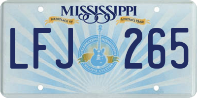 MS license plate LFJ265