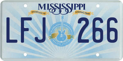 MS license plate LFJ266