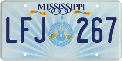 MS license plate LFJ267