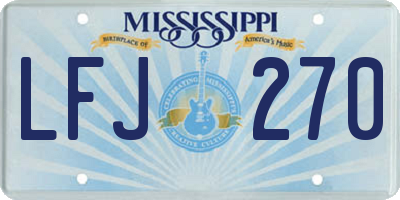 MS license plate LFJ270