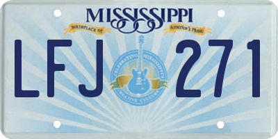 MS license plate LFJ271
