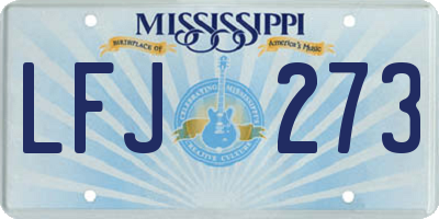 MS license plate LFJ273