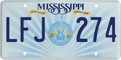 MS license plate LFJ274