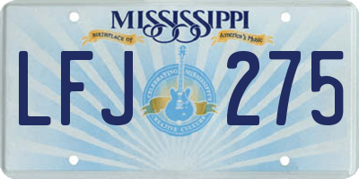 MS license plate LFJ275