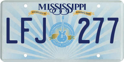 MS license plate LFJ277