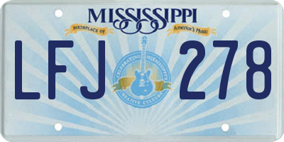 MS license plate LFJ278