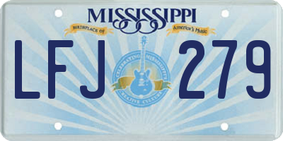 MS license plate LFJ279