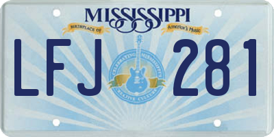 MS license plate LFJ281