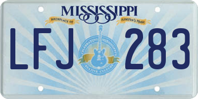 MS license plate LFJ283