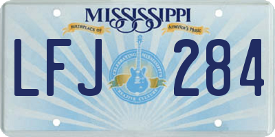 MS license plate LFJ284