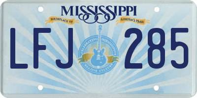 MS license plate LFJ285