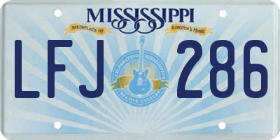 MS license plate LFJ286