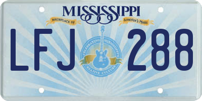 MS license plate LFJ288