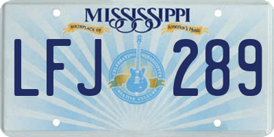 MS license plate LFJ289
