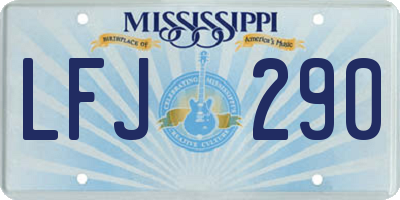 MS license plate LFJ290