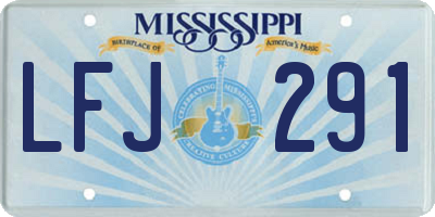 MS license plate LFJ291