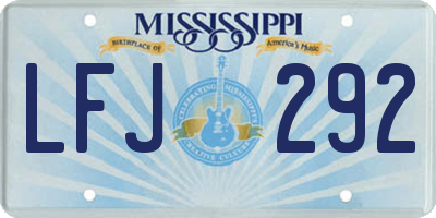 MS license plate LFJ292