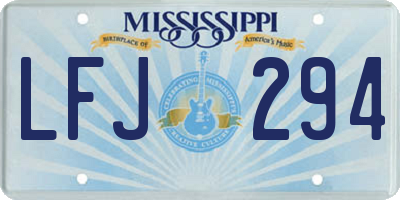 MS license plate LFJ294