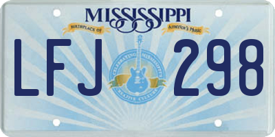 MS license plate LFJ298