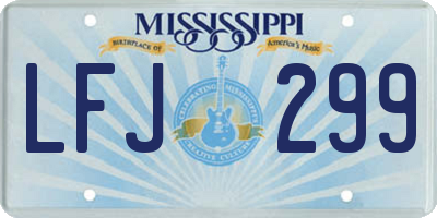 MS license plate LFJ299